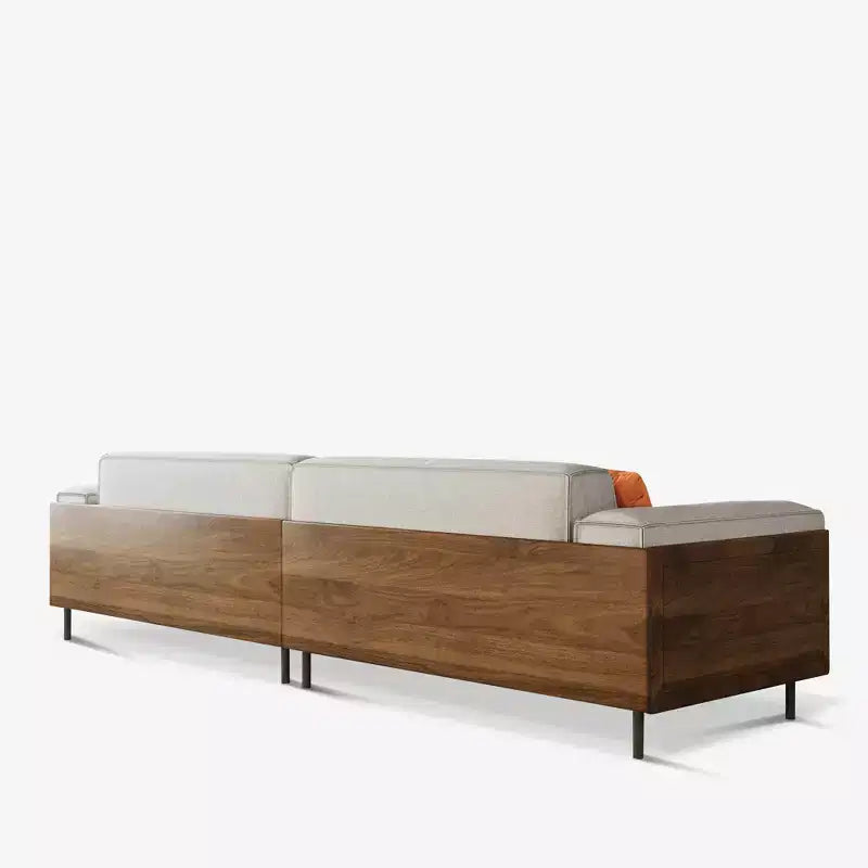 Divano Extra-Lungo Modernariato – 4 Posti con Struttura in Legno Massello e Fodere Lavabili