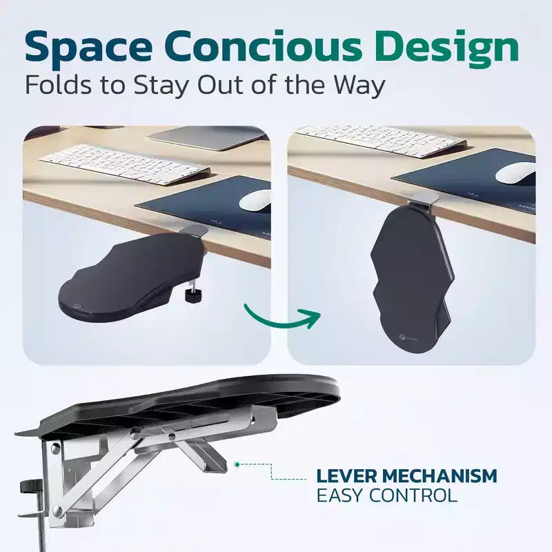 Poggiabraccio da scrivania pieghevole con memory foam