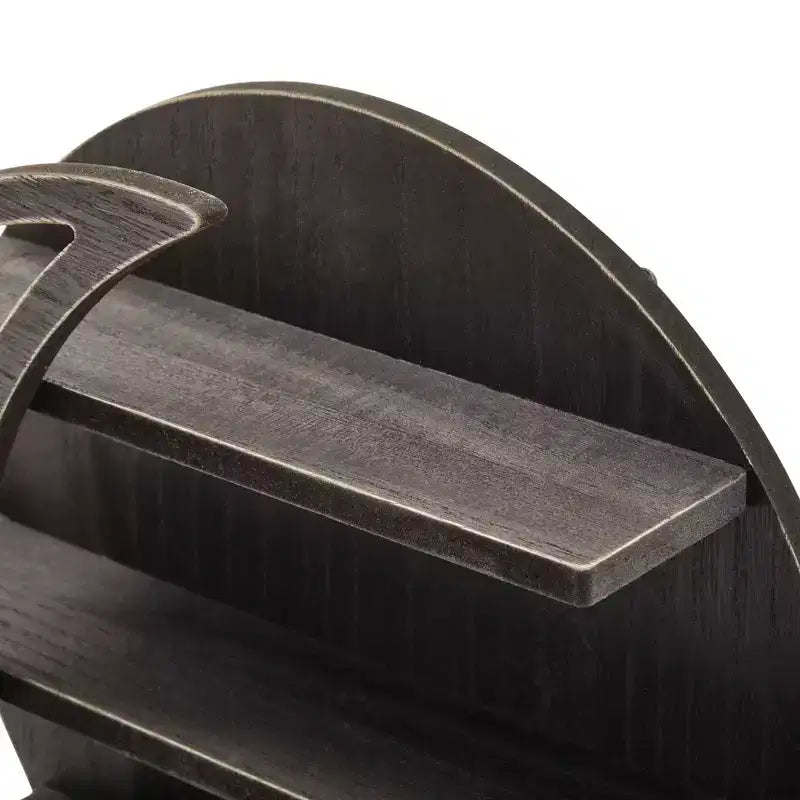 Mensola a muro in legno a forma di luna – Espositore per cristalli e oli essenziali (12 x 12 x 3 pollici)