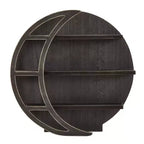 Mensola a muro in legno a forma di luna – Espositore per cristalli e oli essenziali (12 x 12 x 3 pollici)