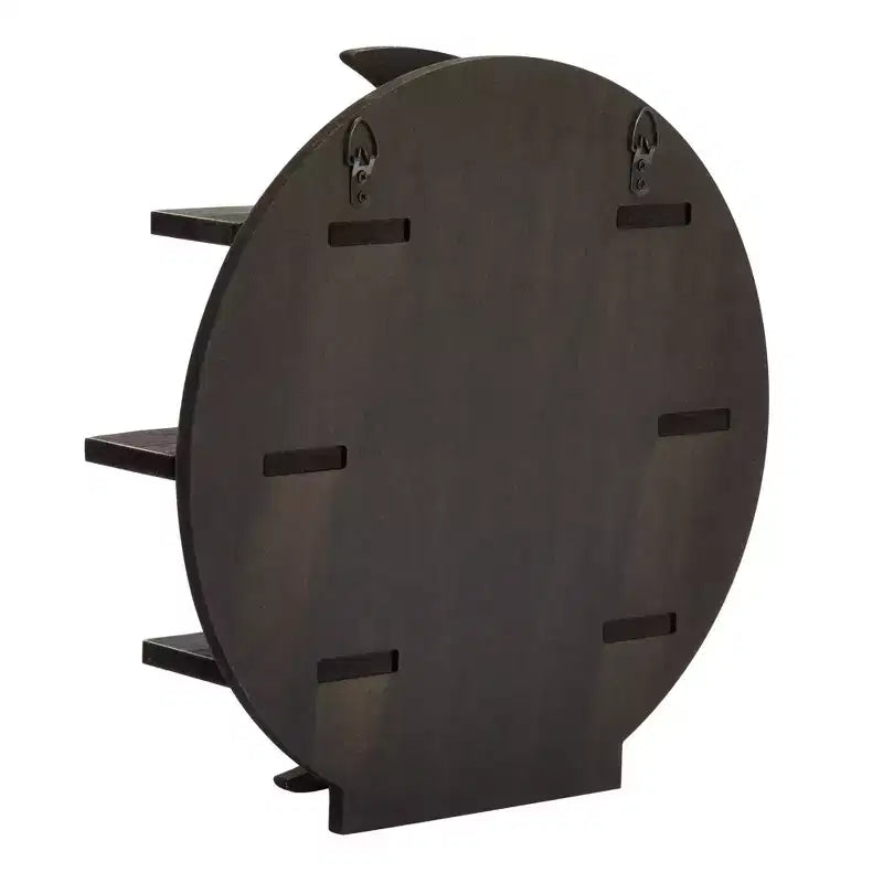 Mensola a muro in legno a forma di luna – Espositore per cristalli e oli essenziali (12 x 12 x 3 pollici)