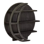Mensola a muro in legno a forma di luna – Espositore per cristalli e oli essenziali (12 x 12 x 3 pollici)