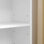 Libreria Girevole a 8 Ripiani – Alta e Stretta con Mensole Regolabili, Bianca
