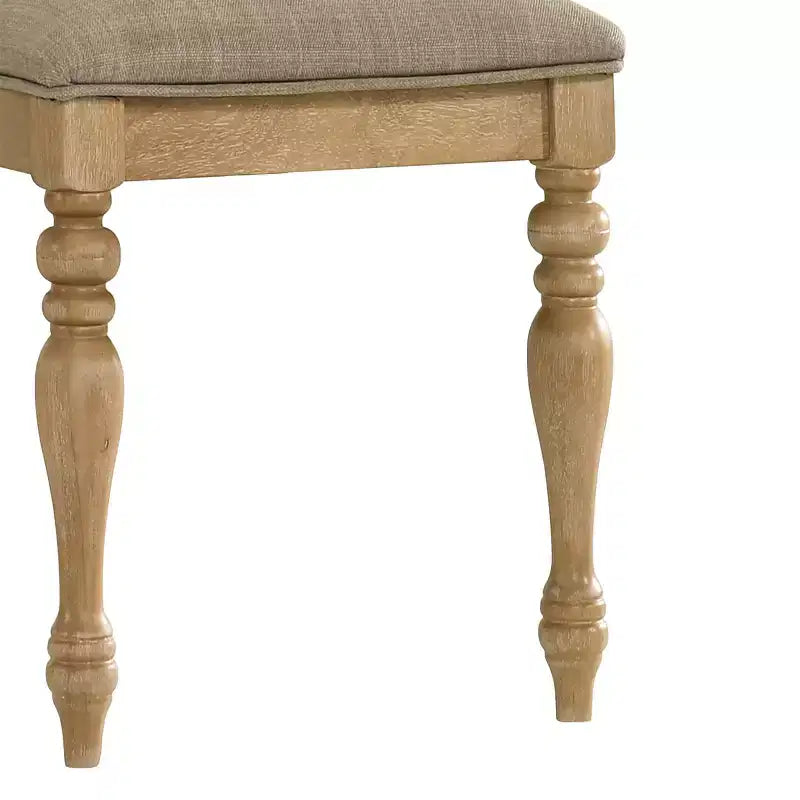 Panca imbottita in legno massello per sala da pranzo – Finitura Rovere chiaro