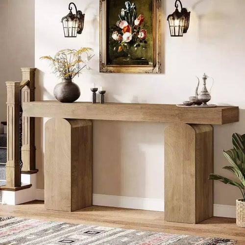 Consolle in legno da 63 pollici con gambe a piedistallo ad arco