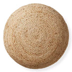 Pouf ottomano rotondo in iuta – poggiapiedi intrecciato naturale 48 x 27 cm