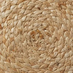 Pouf ottomano rotondo in iuta – poggiapiedi intrecciato naturale 48 x 27 cm