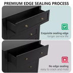 Comò a 5 cassetti – MDF nero con pomelli in metallo