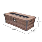Christopher Knight Home Hampton Outdoor Acacia Wood and Wicker 6 Seater Chat Set with Fire Pit