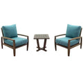 Courtyard Casual Avalon FSC Teak 3 pc Seating Set Includes: Two Club Chairs and One Square End Table