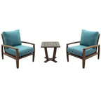 Courtyard Casual Avalon FSC Teak 3 pc Seating Set Includes: Two Club Chairs and One Square End Table