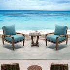 Courtyard Casual Avalon FSC Teak 3 pc Seating Set Includes: Two Club Chairs and One Square End Table