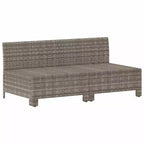 vidaXL Divano da Giardino a 2 Posti Grigio Lussuoso in Polyrattan con Cuscini, Set Lounge da Esterno Leggero e Resistente alle Intemperie