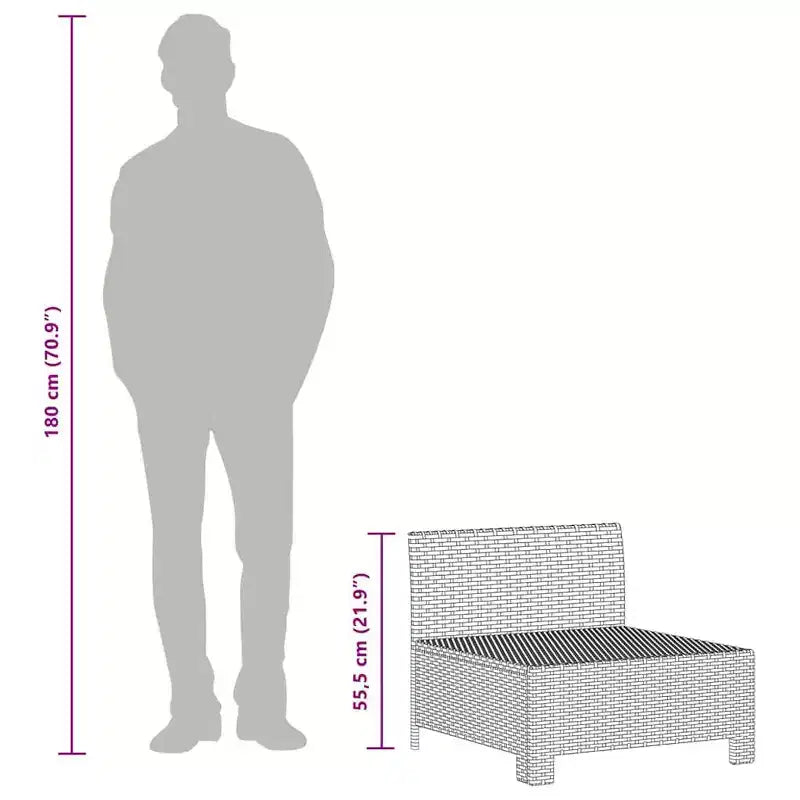 vidaXL Divano da Giardino a 2 Posti Grigio Lussuoso in Polyrattan con Cuscini, Set Lounge da Esterno Leggero e Resistente alle Intemperie