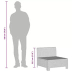 vidaXL Divano da Giardino a 2 Posti Grigio Lussuoso in Polyrattan con Cuscini, Set Lounge da Esterno Leggero e Resistente alle Intemperie