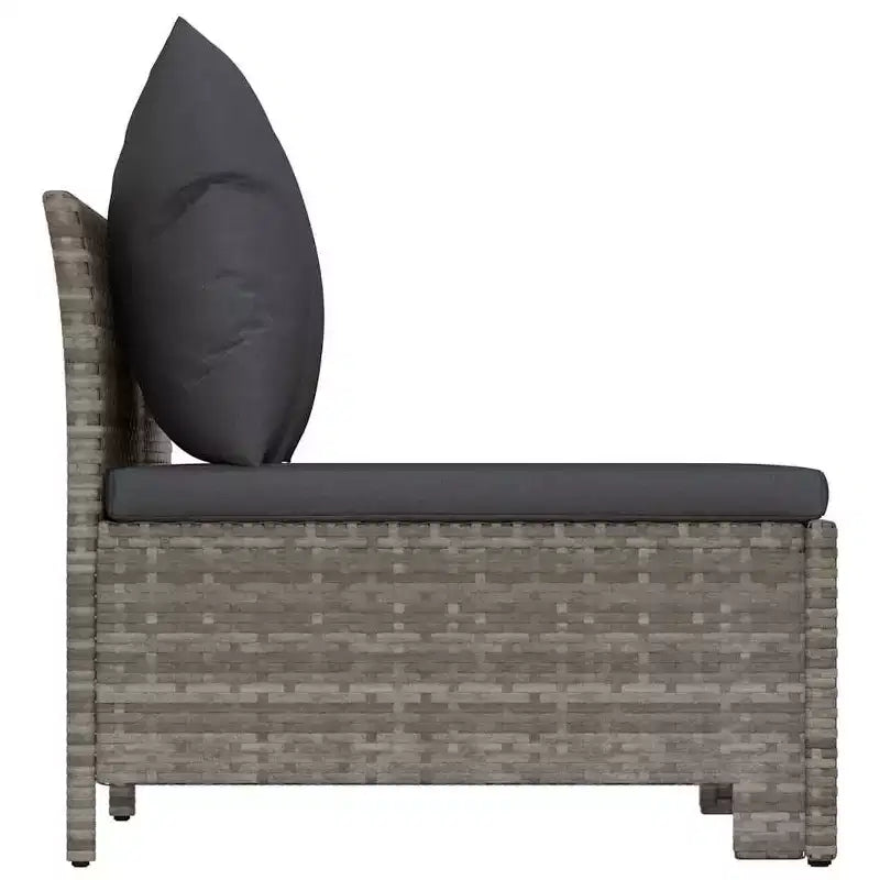 vidaXL Divano da Giardino a 2 Posti Grigio Lussuoso in Polyrattan con Cuscini, Set Lounge da Esterno Leggero e Resistente alle Intemperie