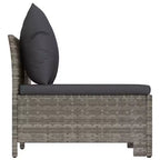 vidaXL Divano da Giardino a 2 Posti Grigio Lussuoso in Polyrattan con Cuscini, Set Lounge da Esterno Leggero e Resistente alle Intemperie