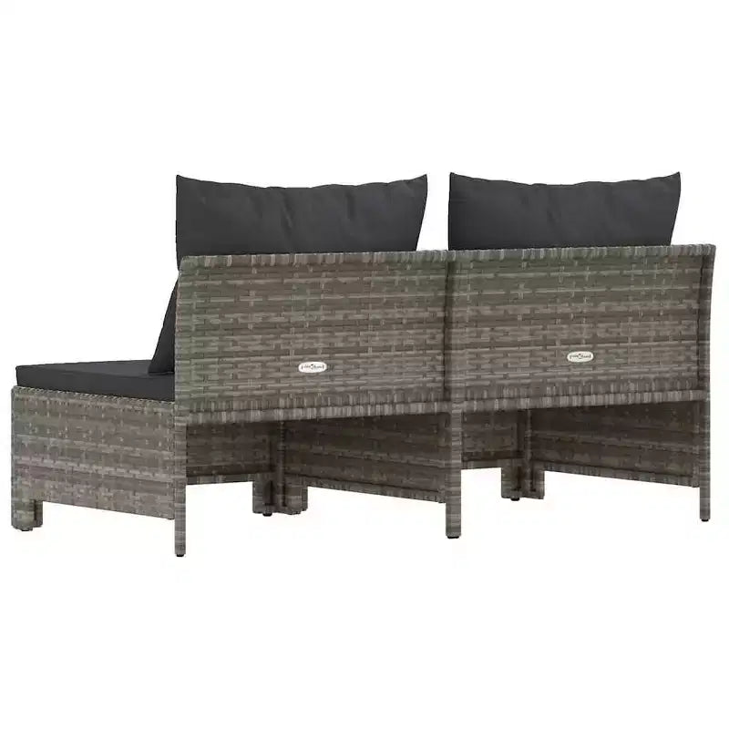 vidaXL Divano da Giardino a 2 Posti Grigio Lussuoso in Polyrattan con Cuscini, Set Lounge da Esterno Leggero e Resistente alle Intemperie