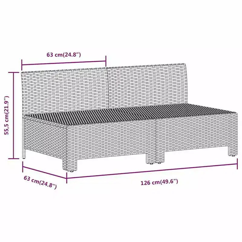 vidaXL Divano da Giardino a 2 Posti Grigio Lussuoso in Polyrattan con Cuscini, Set Lounge da Esterno Leggero e Resistente alle Intemperie