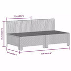 vidaXL Divano da Giardino a 2 Posti Grigio Lussuoso in Polyrattan con Cuscini, Set Lounge da Esterno Leggero e Resistente alle Intemperie
