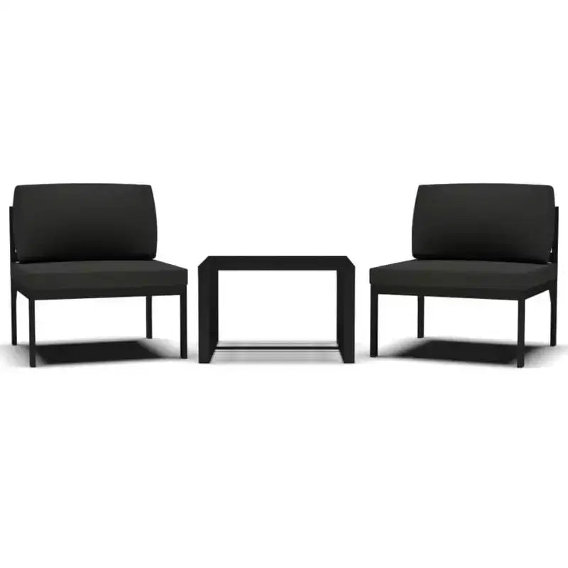 vidaXL 3 Piece Patio Sofa Set with Cushions Aluminum Anthracite