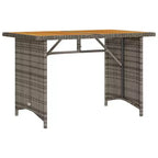 vidaXL Set da pranzo da esterno per patio 2 pezzi in polyrattan con cuscini Divano a 3 posti e tavolo in legno di acacia - Grigio/Blu scuro