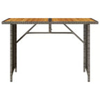 vidaXL Set da pranzo da esterno per patio 2 pezzi in polyrattan con cuscini Divano a 3 posti e tavolo in legno di acacia - Grigio/Blu scuro