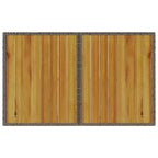 vidaXL Set da pranzo da esterno per patio 2 pezzi in polyrattan con cuscini Divano a 3 posti e tavolo in legno di acacia - Grigio/Blu scuro