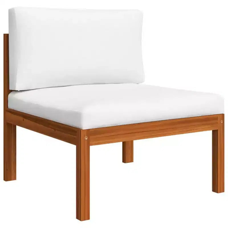 vidaXL Solid Acacia Wood Patio Lounge Set with Cream White Cushions - 6-Piece Outdoor/Indoor Garden Furniture Set