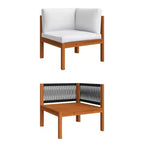 vidaXL Garden Lounge Set Cream Solid Acacia Wood Moderate Durable