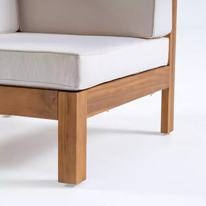 Christopher Knight Home Isora Patio 6 Piece Acacia Wood Seating Set with Slatted Coffee Table and Cushions