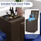 Costway 7 Pieces Outdoor Furniture Set with 32 Fire Pit Table and Propane Tank Cover Black/Navy/Red/White/Turquoise
