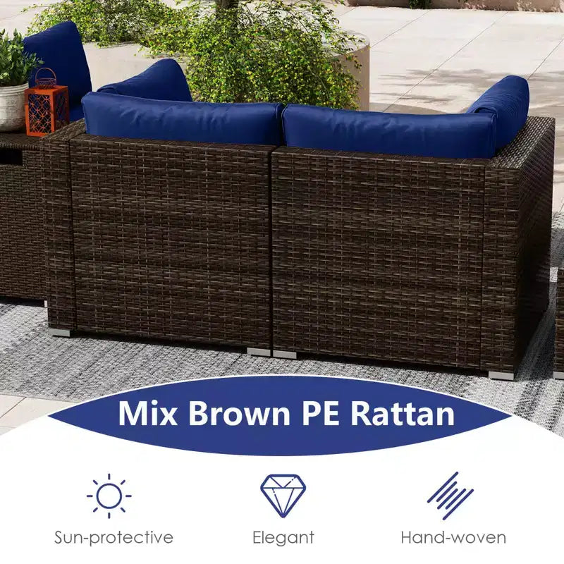 Costway 7 Pieces Outdoor Furniture Set with 32 Fire Pit Table and Propane Tank Cover Black/Navy/Red/White/Turquoise