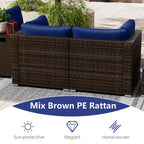 Costway 7 Pieces Outdoor Furniture Set with 32 Fire Pit Table and Propane Tank Cover Black/Navy/Red/White/Turquoise