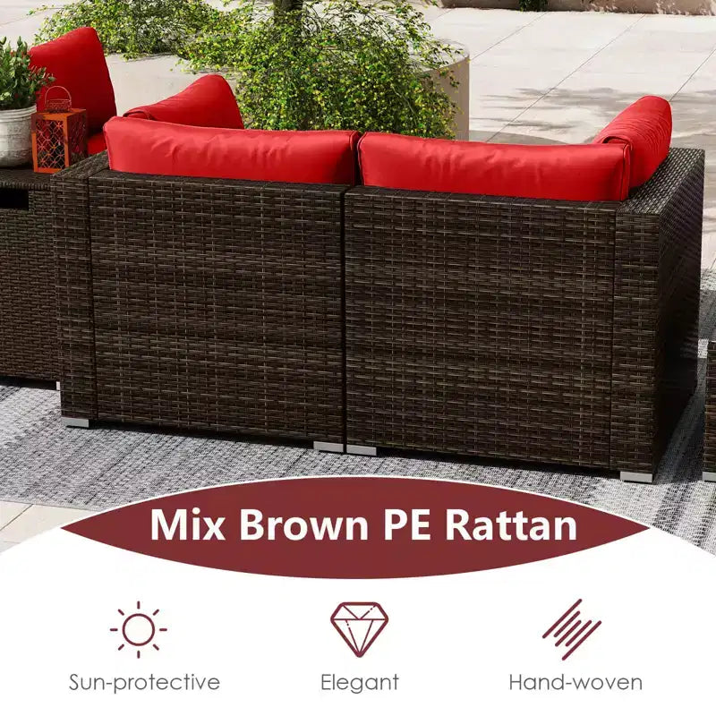 Costway 7 Pieces Outdoor Furniture Set with 32 Fire Pit Table and Propane Tank Cover Black/Navy/Red/White/Turquoise
