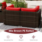 Costway 7 Pieces Outdoor Furniture Set with 32 Fire Pit Table and Propane Tank Cover Black/Navy/Red/White/Turquoise