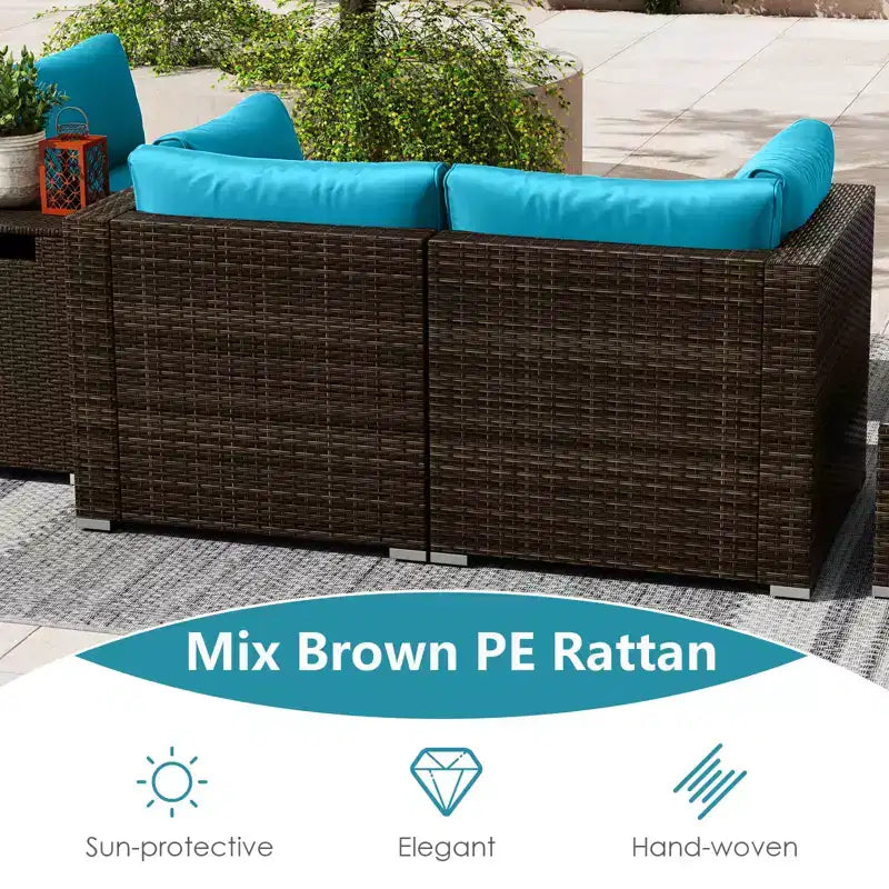 Costway 7 Pieces Outdoor Furniture Set with 32 Fire Pit Table and Propane Tank Cover Black/Navy/Red/White/Turquoise
