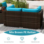 Costway 7 Pieces Outdoor Furniture Set with 32 Fire Pit Table and Propane Tank Cover Black/Navy/Red/White/Turquoise