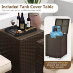 Costway 7 Pieces Outdoor Furniture Set with 32 Fire Pit Table and Propane Tank Cover Black/Navy/Red/White/Turquoise