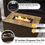 Costway 7 Pieces Outdoor Furniture Set with 32 Fire Pit Table and Propane Tank Cover Black/Navy/Red/White/Turquoise