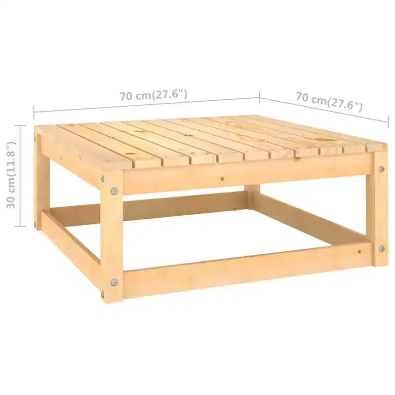 vidaXL Patio Furniture Set 4 Piece Outdoor Sectional Sofa Solid Wood Pine - Natural With Cushions