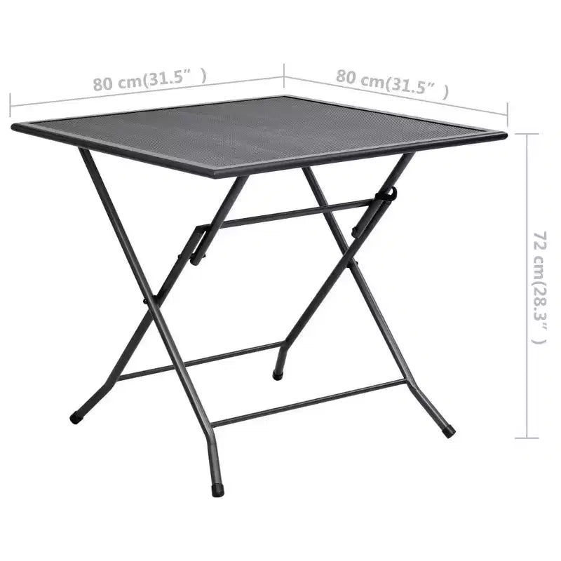 vidaXL Patio Dining Set Patio Mesh Dining Table and Chair Steel Anthracite