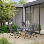 vidaXL Patio Dining Set Patio Mesh Dining Table and Chair Steel Anthracite