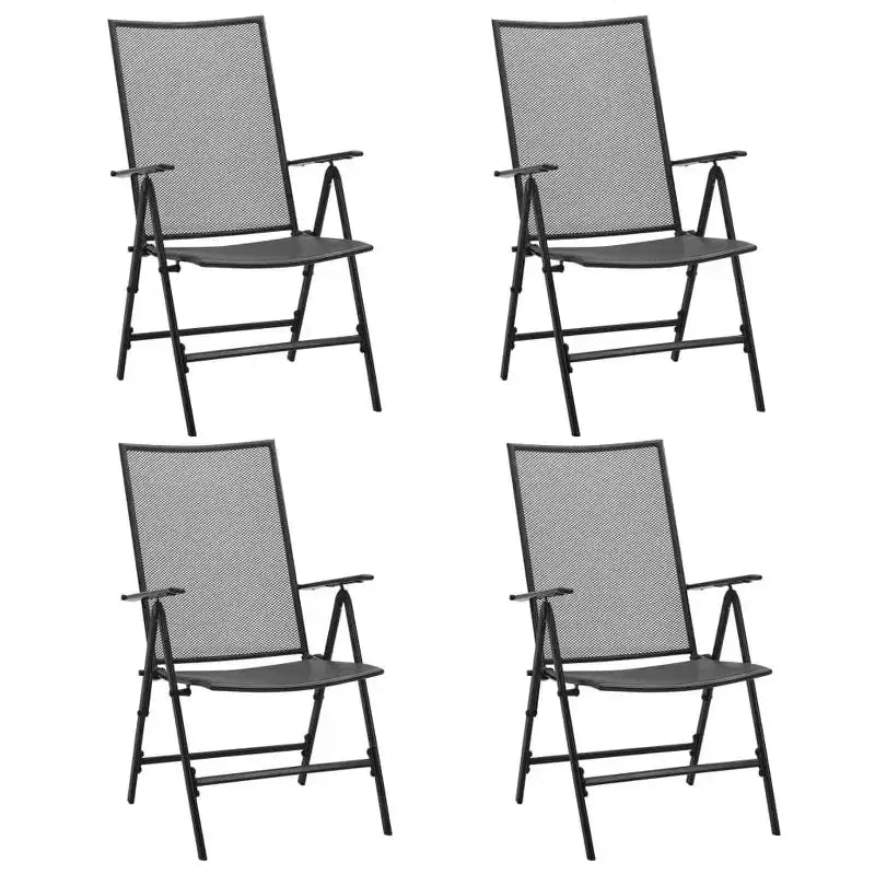 vidaXL Patio Dining Set Patio Mesh Dining Table and Chair Steel Anthracite