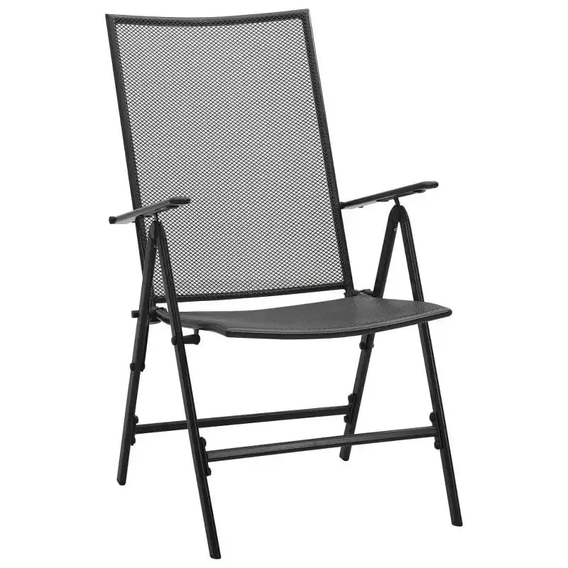 vidaXL Patio Dining Set Patio Mesh Dining Table and Chair Steel Anthracite