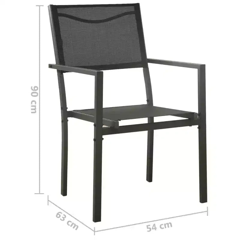 vidaXL Patio Dining Set Outdoor Table and Chair Conversation Set, Steel, 7-Piece, Anthracite