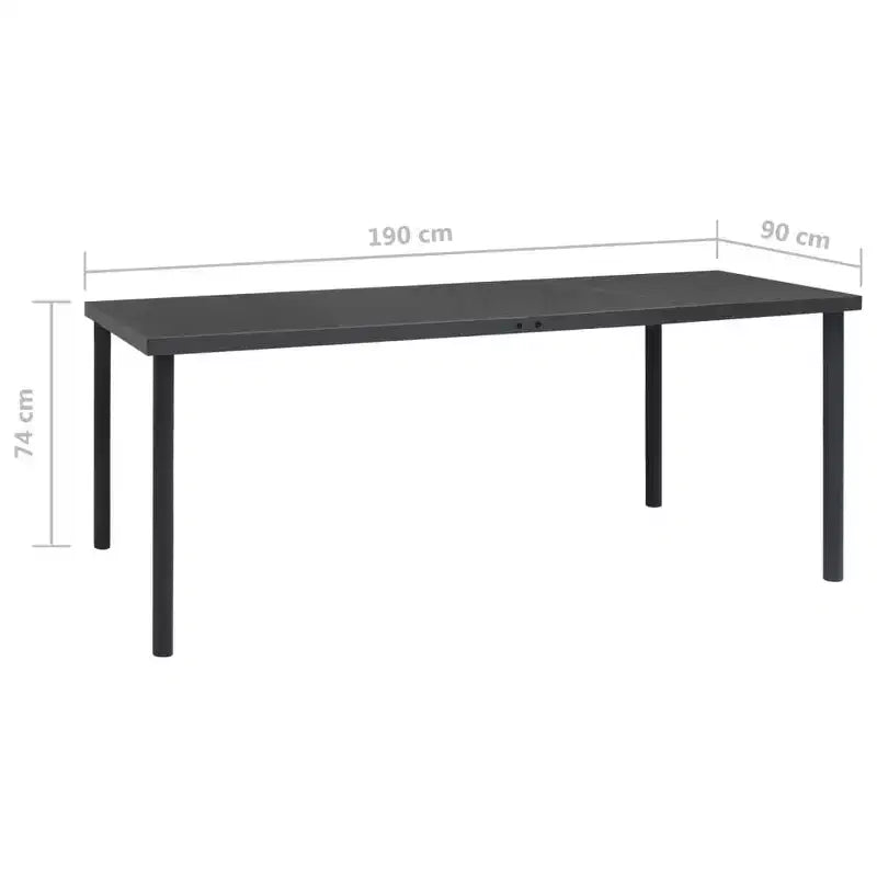 vidaXL Patio Dining Set Outdoor Table and Chair Conversation Set, Steel, 7-Piece, Anthracite