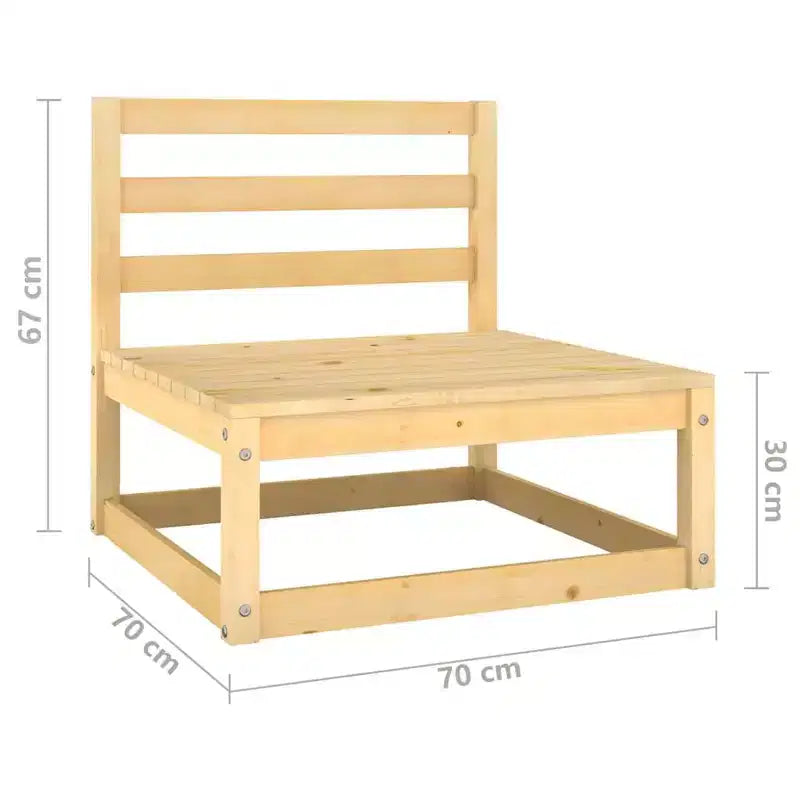 vidaXL 10 Piece Patio Lounge Set with Cushions Solid Wood Pine - Natural Yes