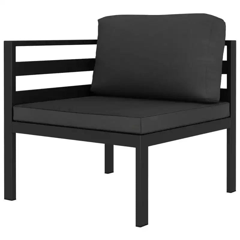vidaXL Set Divani da Giardino in Alluminio - Design Modulare, Telaio in Alluminio Resistente alle Intemperie, Cuscini di Seduta e Schienali Inclusi, Antracite, Set da 9 pezzi
