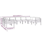 vidaXL 9 Piece Patio Lounge Set with Cushions Aluminum Anthracite